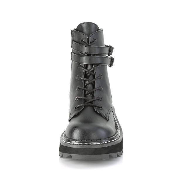 Demonia Women's Lilith-152 Platform Ankle Boots - Black Vegan Leather D7618-23US Clearance